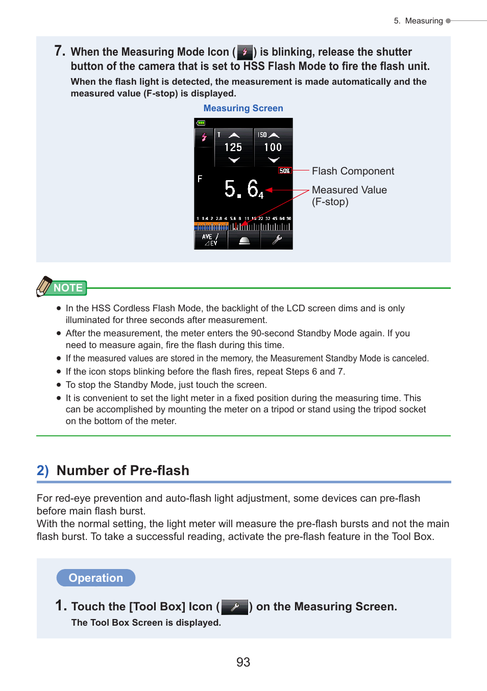 2) number of pre-flash | Sekonic Speedmaster L-858D-U Light Meter User Manual | Page 107 / 223