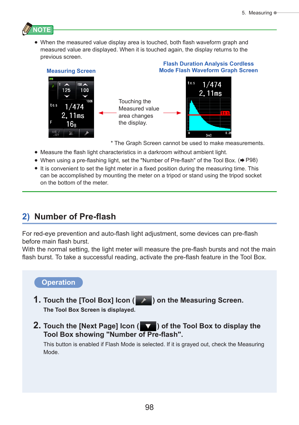 2) number of pre-flash | Sekonic Speedmaster L-858D-U Light Meter User Manual | Page 112 / 223