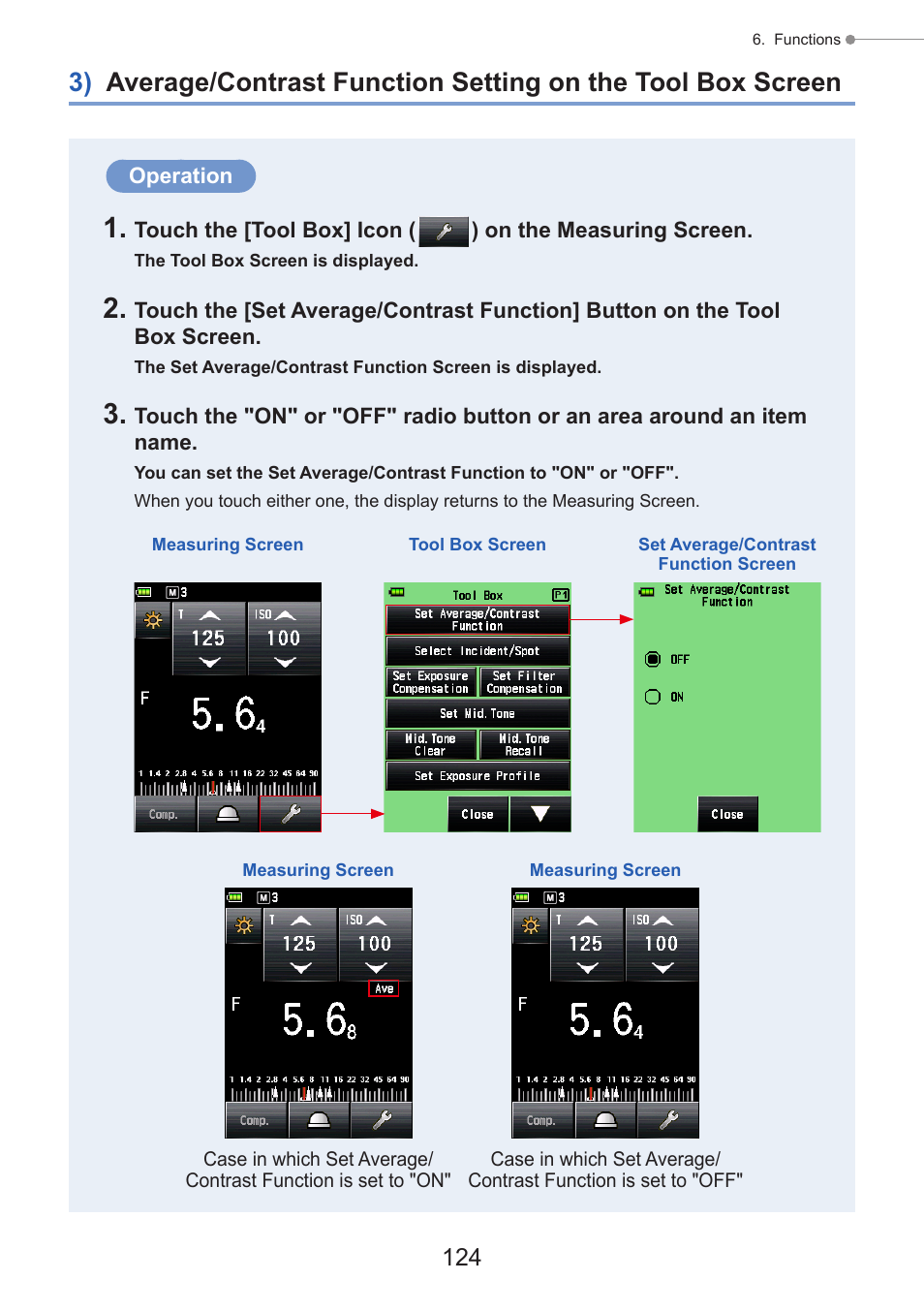 Ool box screen, P124) | Sekonic Speedmaster L-858D-U Light Meter User Manual | Page 138 / 223