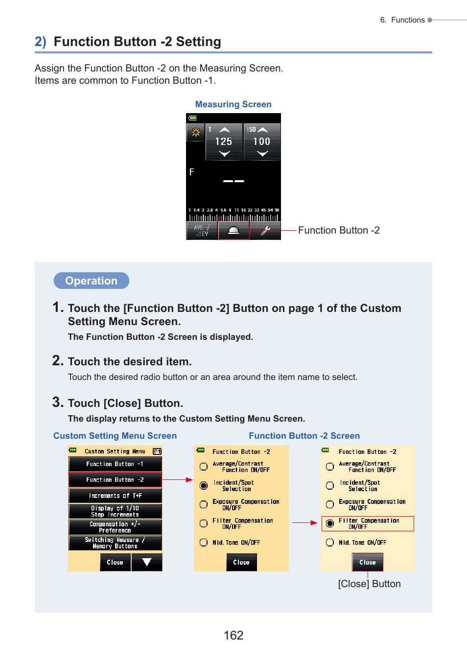 2) function button -2 setting | Sekonic Speedmaster L-858D-U Light Meter User Manual | Page 176 / 223