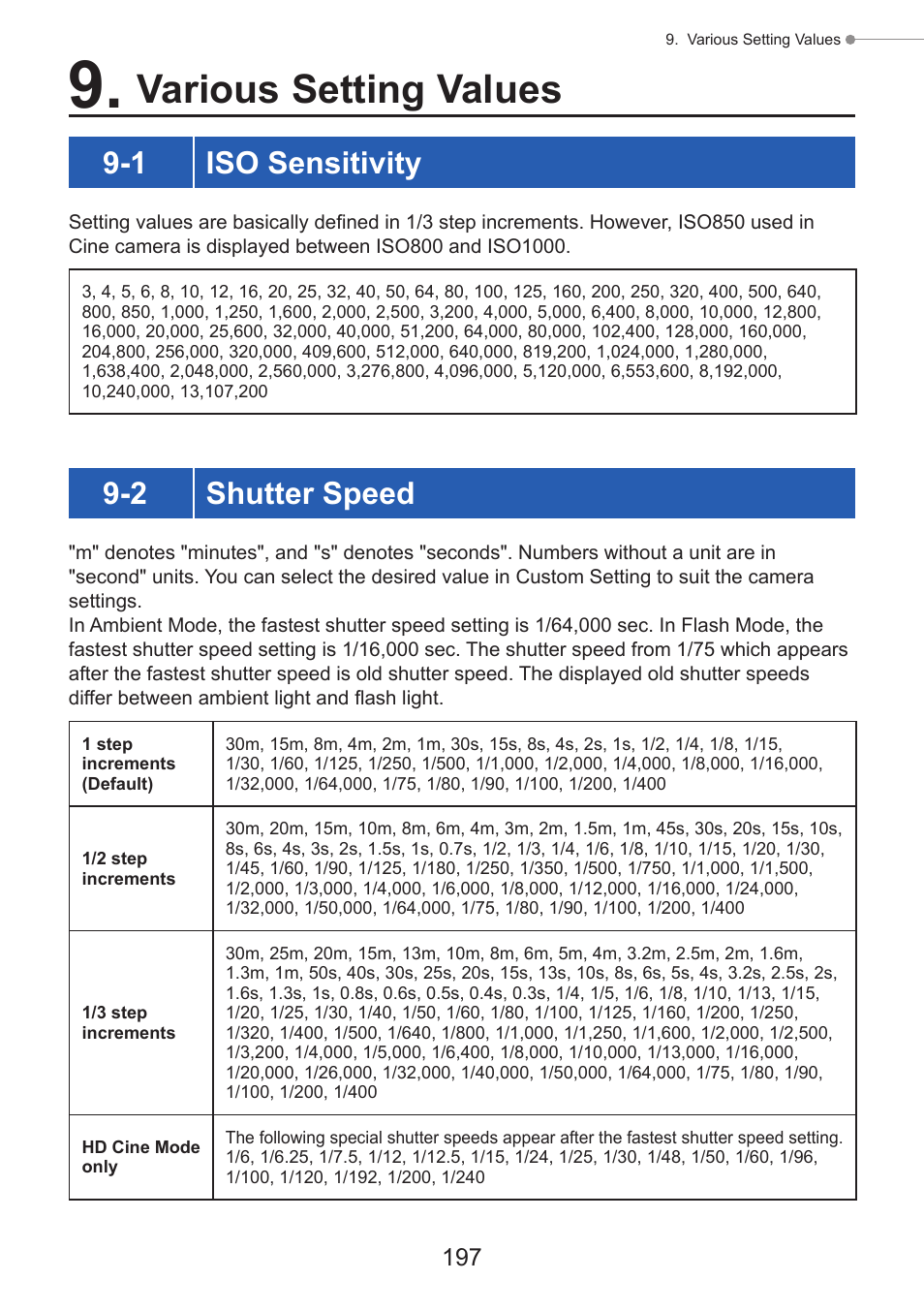 Various setting values, Iso sensitivity, Shutter speed | P197), Set the shutter speed on the [t] icon, Various setting, Values, T+f setting, 1 iso sensitivity, 2 shutter speed | Sekonic Speedmaster L-858D-U Light Meter User Manual | Page 211 / 223