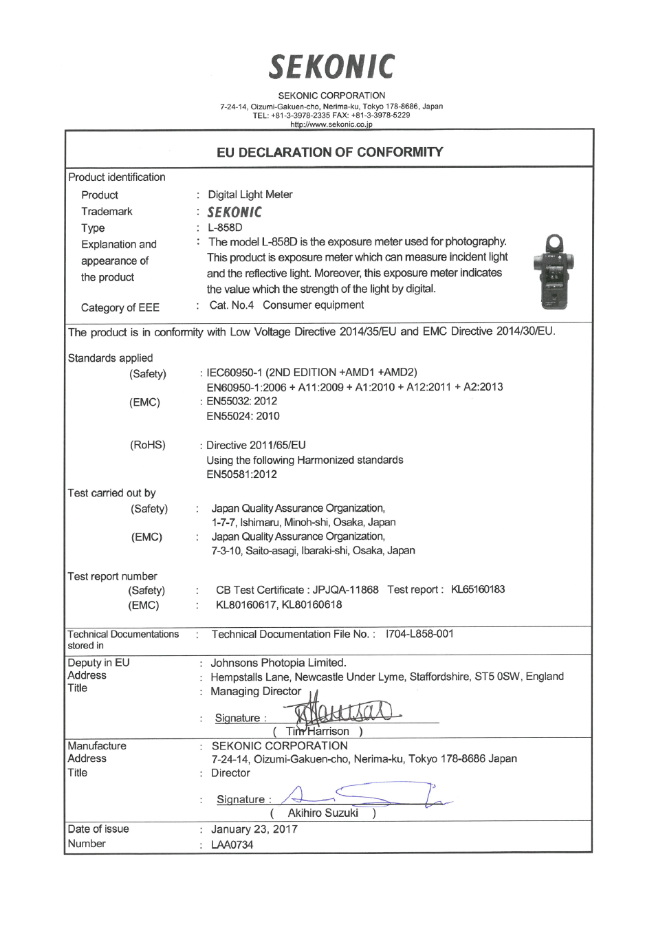 Sekonic Speedmaster L-858D-U Light Meter User Manual | Page 222 / 223