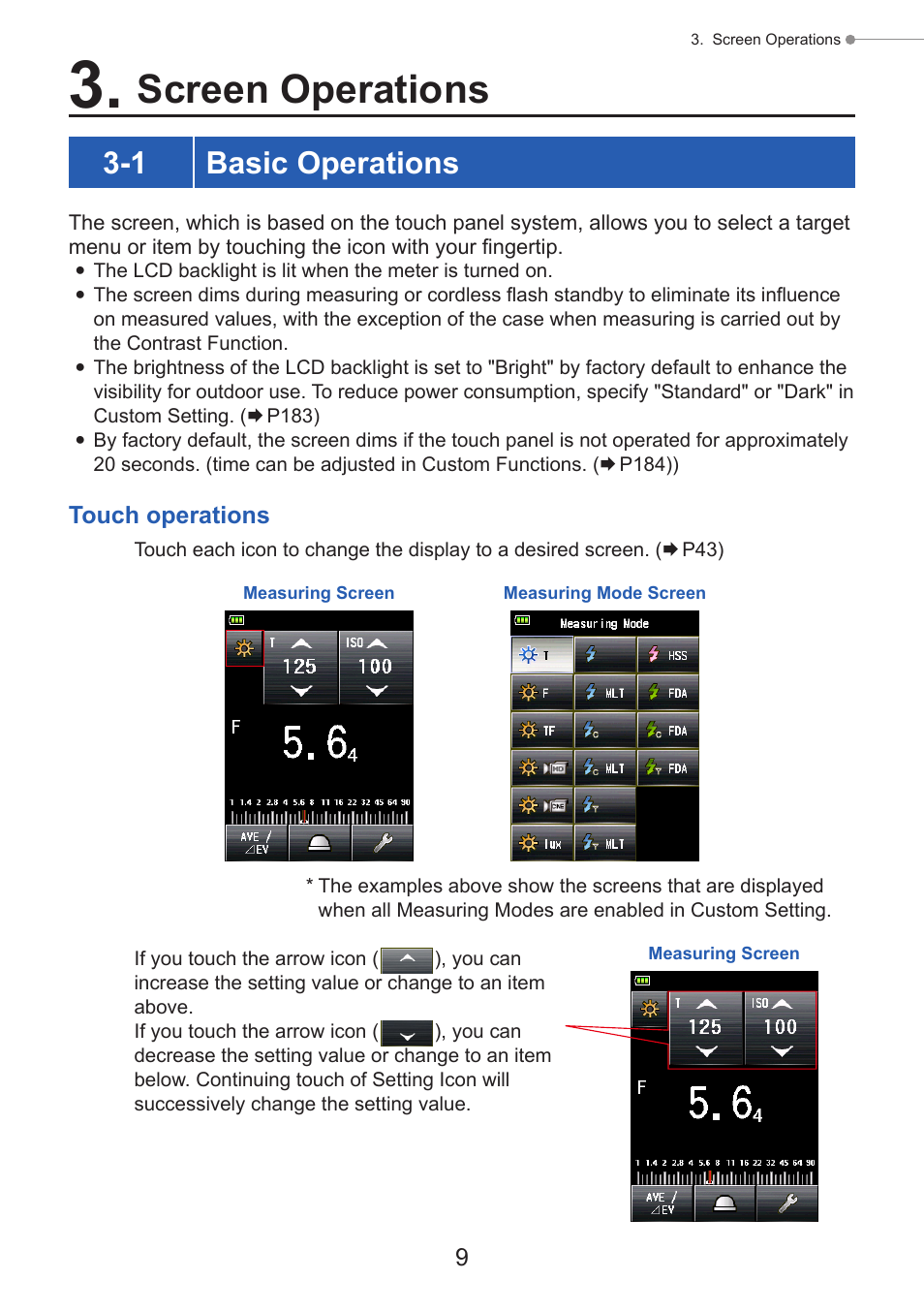 Screen operations, Basic operations, 1 basic operations | Sekonic Speedmaster L-858D-U Light Meter User Manual | Page 23 / 223