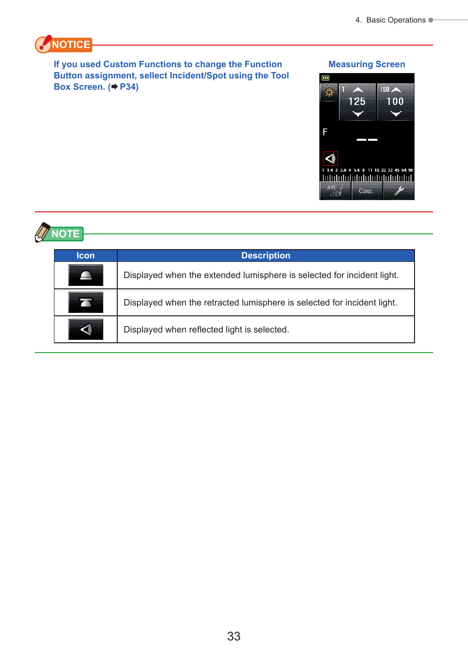 Button -1 or -2, P33) | Sekonic Speedmaster L-858D-U Light Meter User Manual | Page 47 / 223