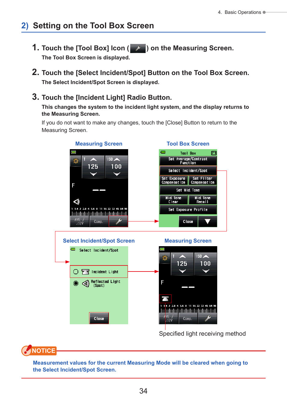 2) setting on the tool box screen | Sekonic Speedmaster L-858D-U Light Meter User Manual | Page 48 / 223