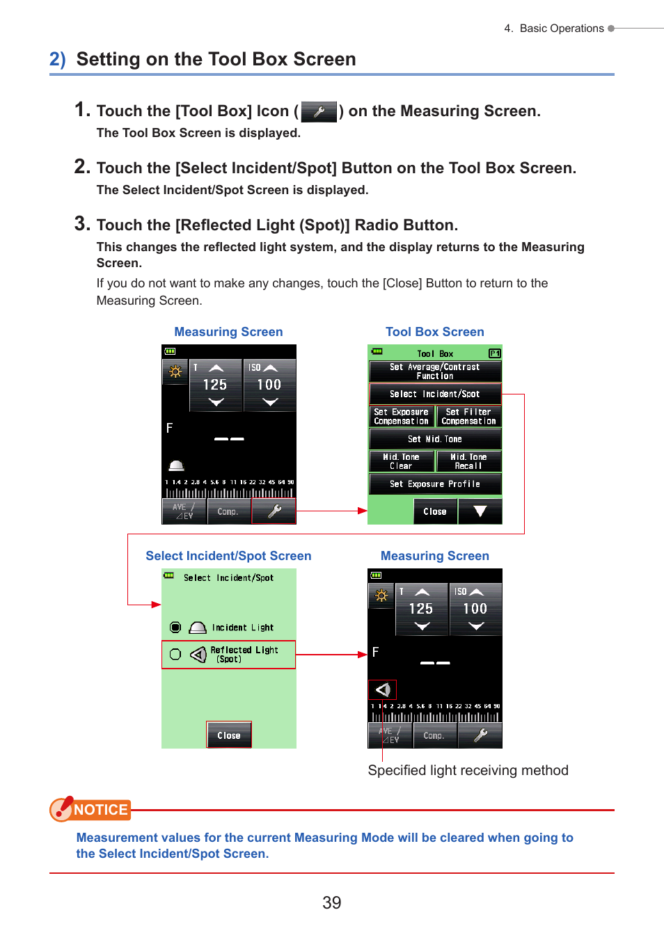 2) setting on the tool box screen | Sekonic Speedmaster L-858D-U Light Meter User Manual | Page 53 / 223