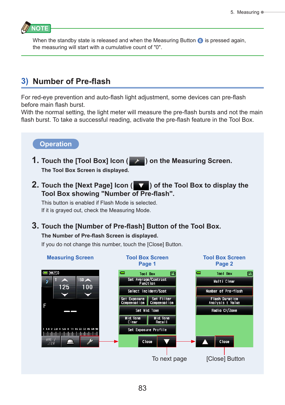 3) number of pre-flash | Sekonic Speedmaster L-858D-U Light Meter User Manual | Page 97 / 223
