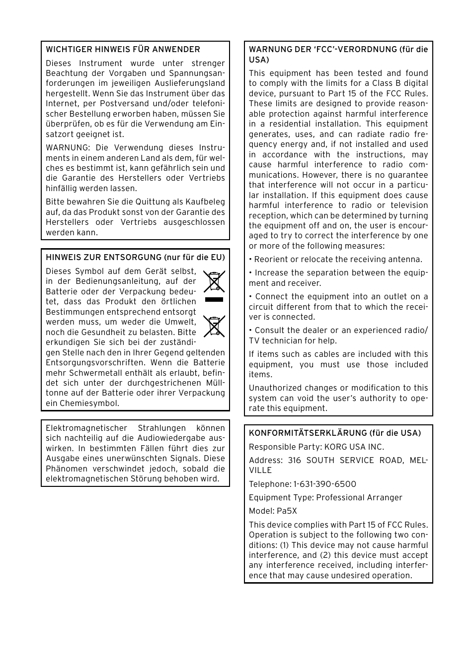 KORG Pa5X-88 88-Key Arranger Keyboard User Manual | Page 116 / 232