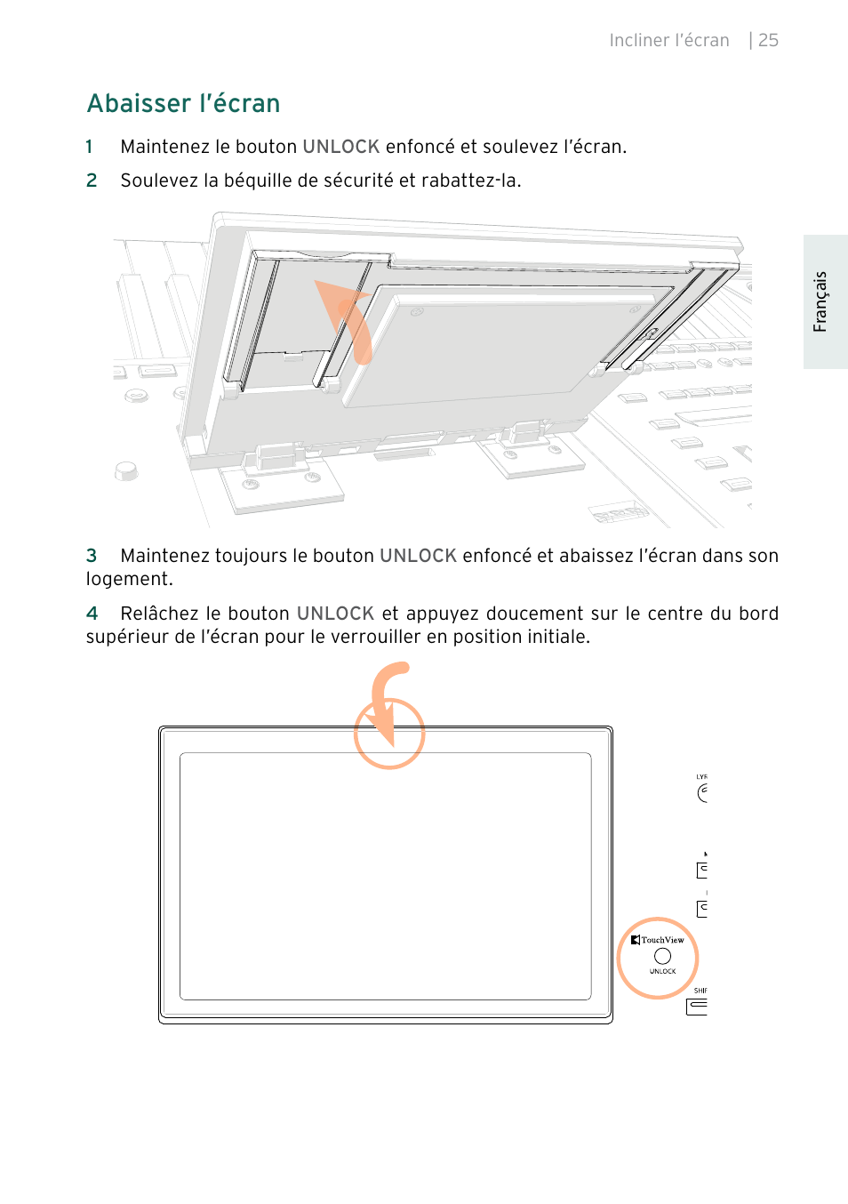 Abaisser l’écran | KORG Pa5X-88 88-Key Arranger Keyboard User Manual | Page 65 / 232