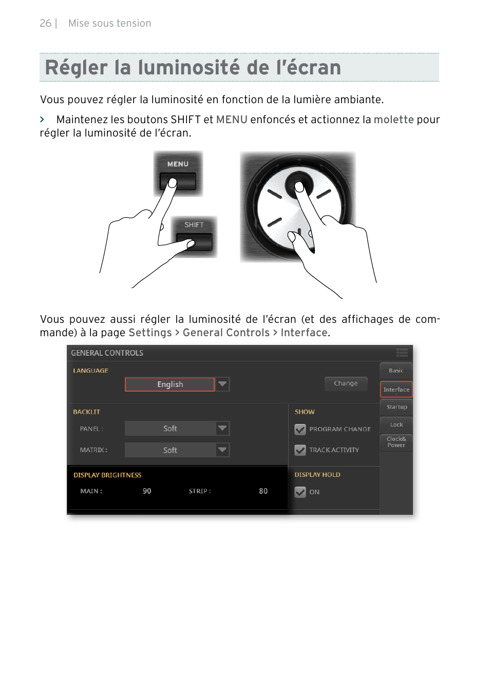 Régler la luminosité de l’écran | KORG Pa5X-88 88-Key Arranger Keyboard User Manual | Page 66 / 232