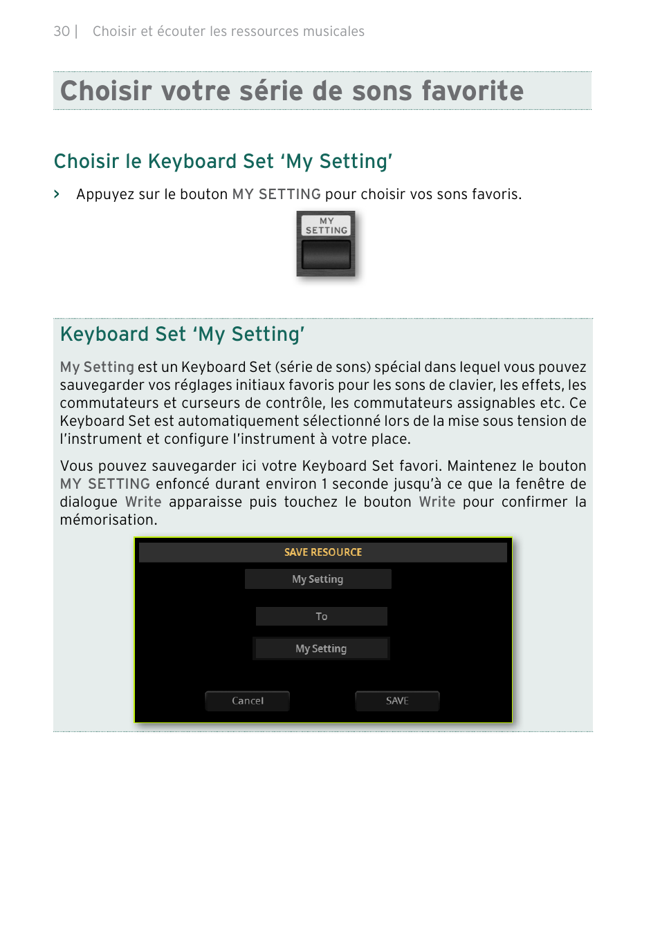 Choisir votre série de sons favorite, Choisir le keyboard set ‘my setting, Keyboard set ‘my setting | KORG Pa5X-88 88-Key Arranger Keyboard User Manual | Page 70 / 232