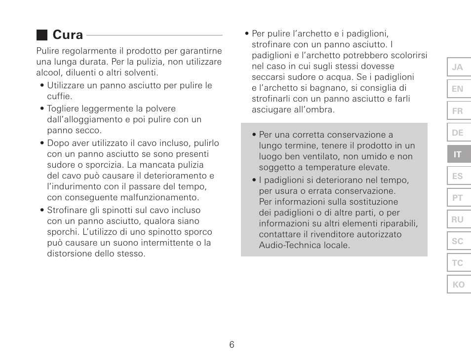 Cura | Audio-Technica ATH-AWKT Audiophile Closed-Back Dynamic Wooden Headphones (Striped Ebony) User Manual | Page 41 / 94