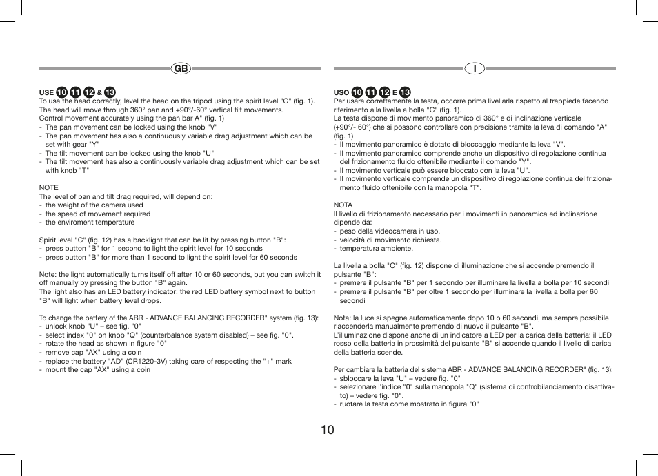 Manfrotto 509HD Video Head User Manual | Page 10 / 34