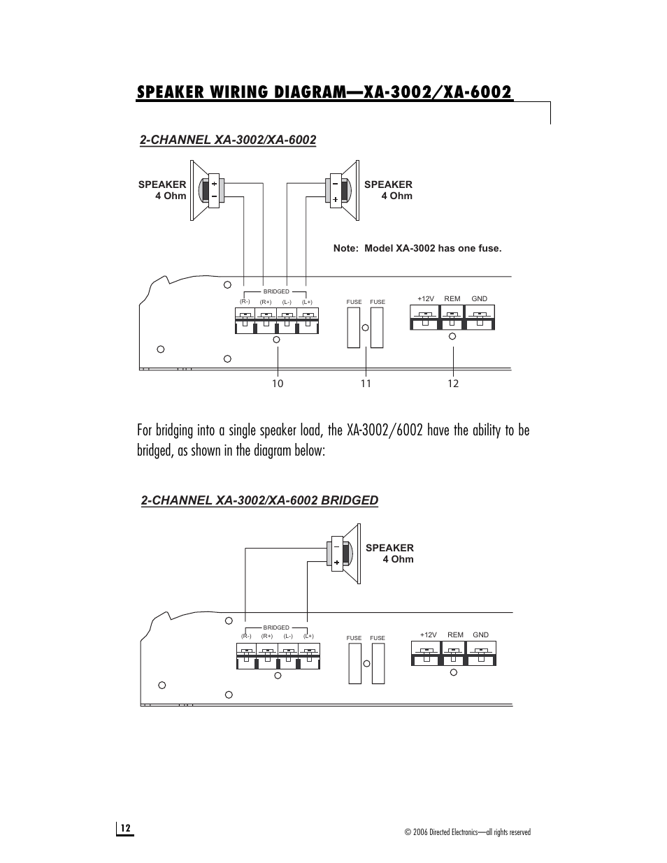 Directed Electronics XA-6004 User Manual | Page 12 / 20
