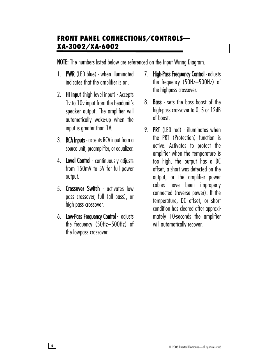 Directed Electronics XA-6004 User Manual | Page 6 / 20