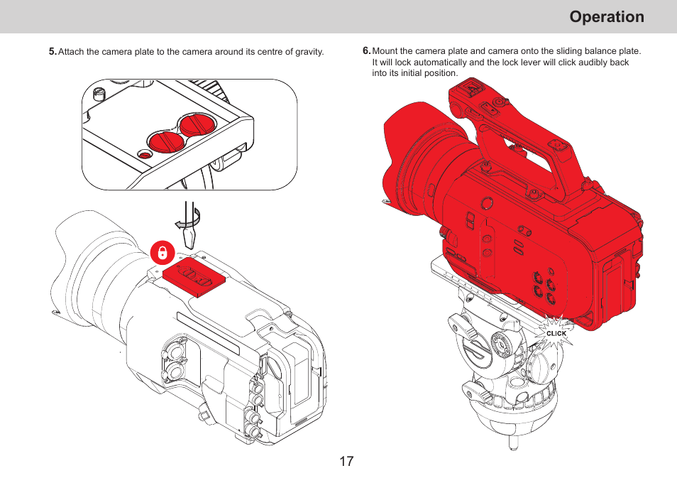 Operation | Sachtler aktiv14T Touch & Go Fluid Head with SpeedLevel & 7-Step Drag (100mm) User Manual | Page 19 / 36