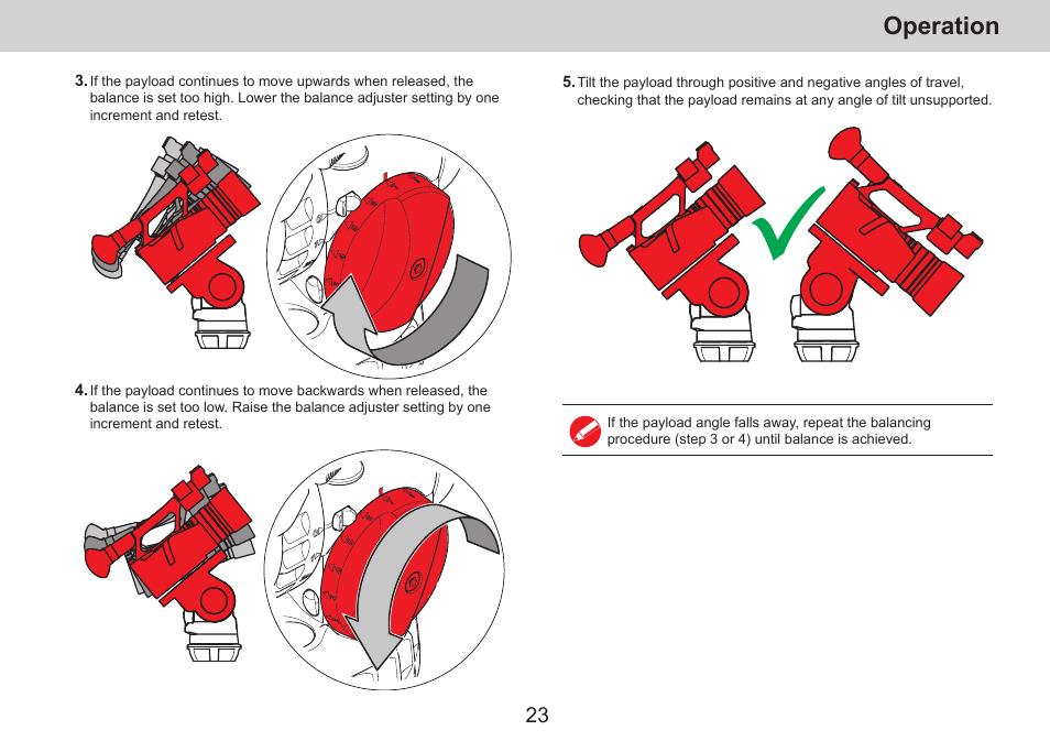 Operation | Sachtler aktiv14T Touch & Go Fluid Head with SpeedLevel & 7-Step Drag (100mm) User Manual | Page 25 / 36
