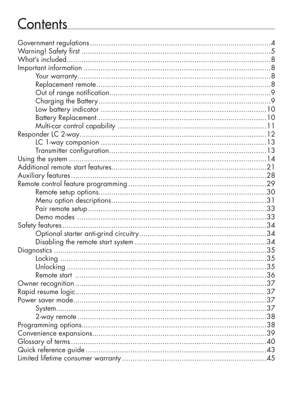 Directed Electronics 951 User Manual | Page 3 / 48