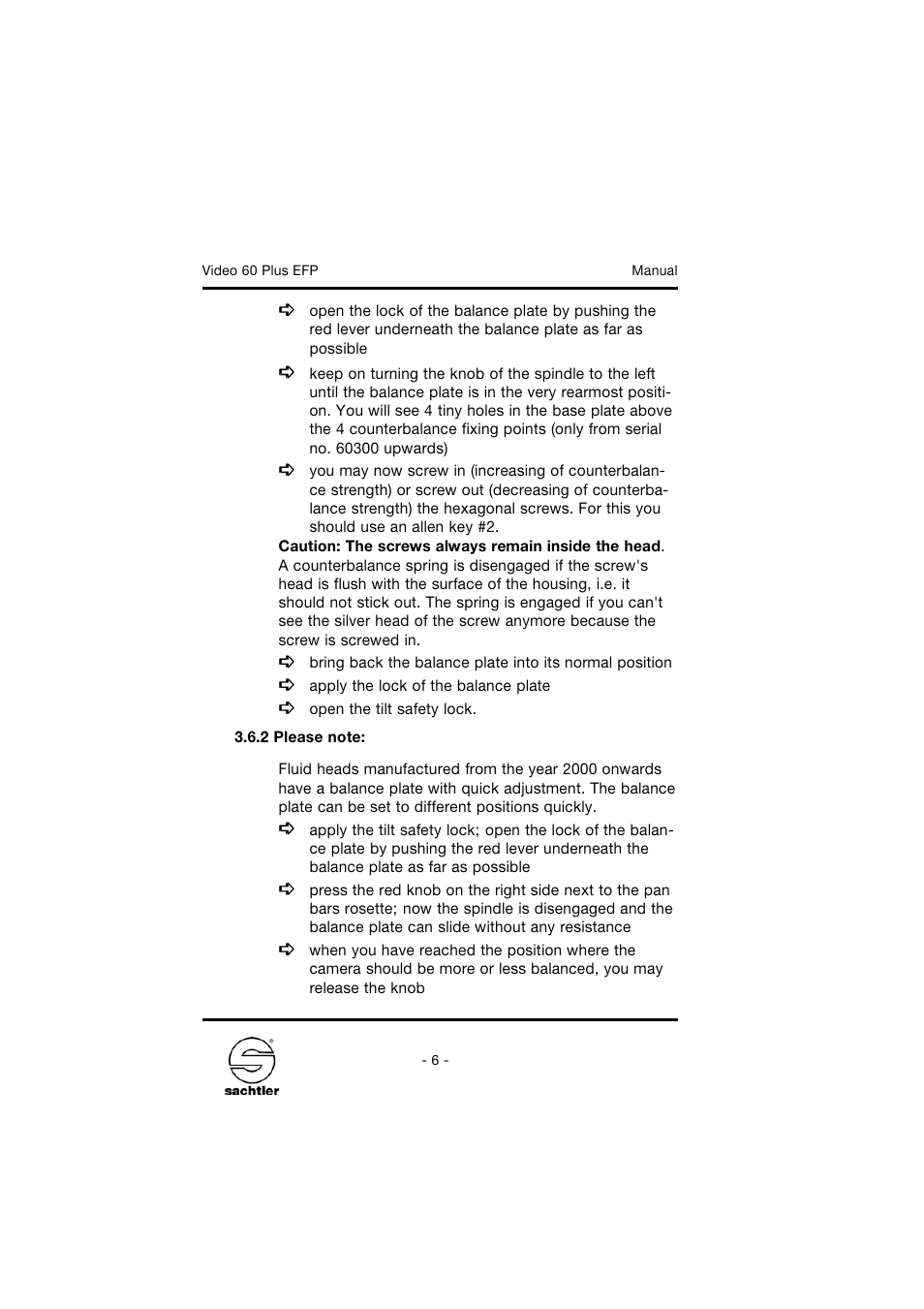 Sachtler Video 60 Plus EFP Fluid Head (150mm Ball Base) - Supports 35-145 lbs User Manual | Page 12 / 36