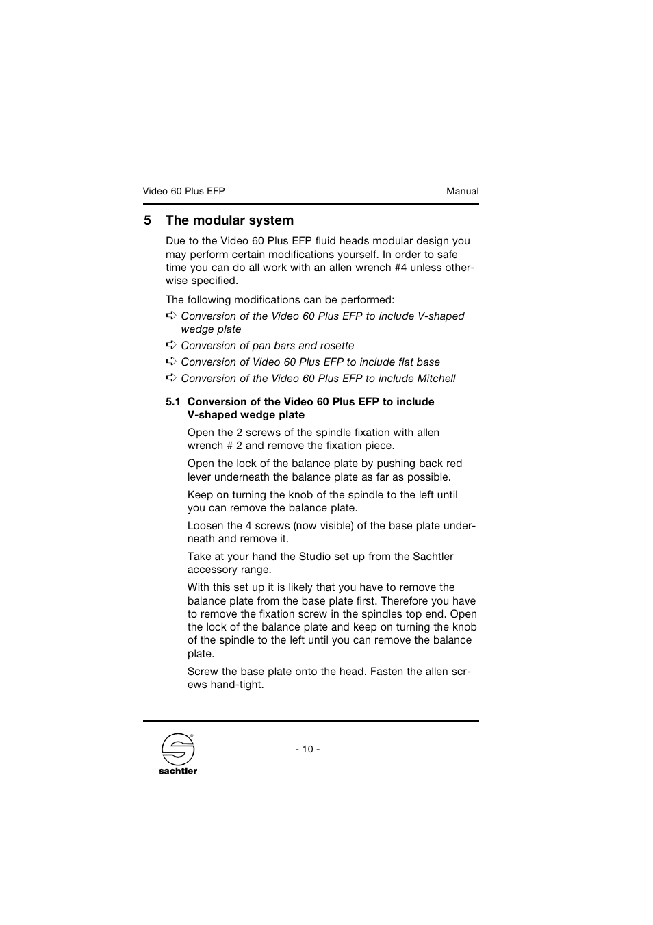 Sachtler Video 60 Plus EFP Fluid Head (150mm Ball Base) - Supports 35-145 lbs User Manual | Page 16 / 36