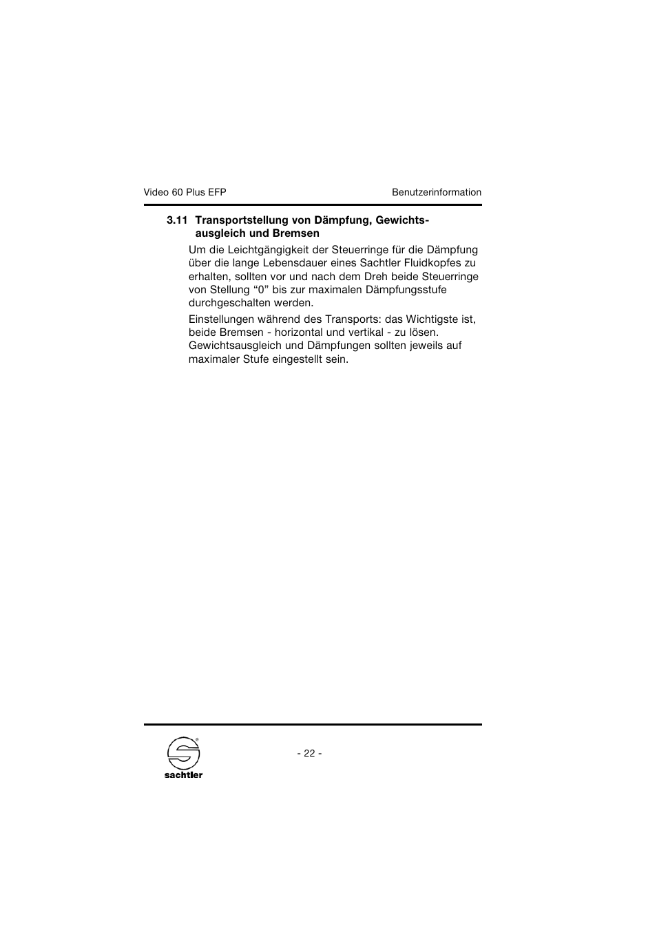 Sachtler Video 60 Plus EFP Fluid Head (150mm Ball Base) - Supports 35-145 lbs User Manual | Page 28 / 36