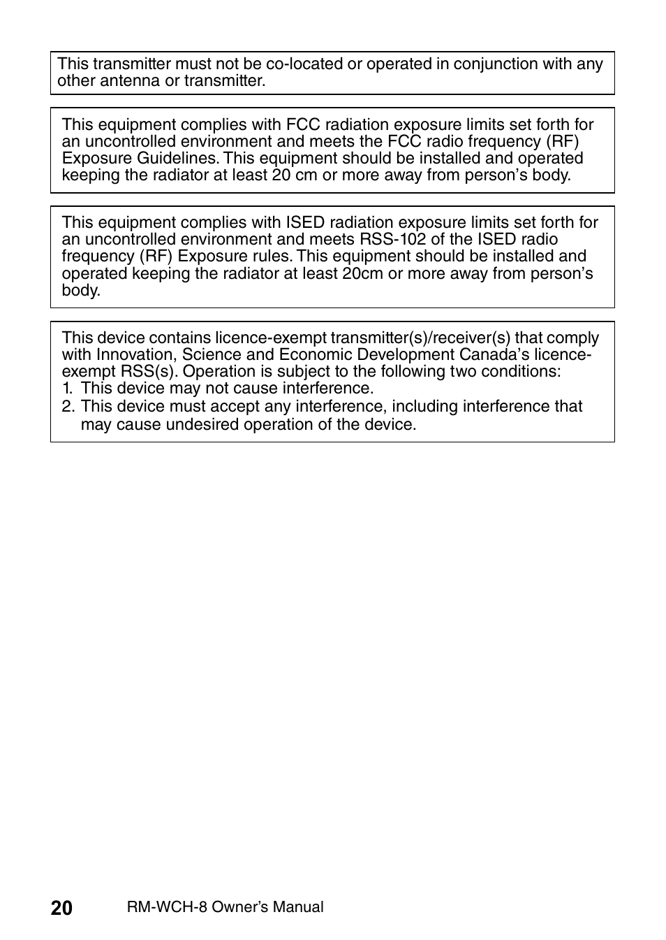 Yamaha RM-WCH8 ADECIA Microphone Charger Base for Eight RM Wireless DECT Microphones (1.9 GHz) User Manual | Page 20 / 136