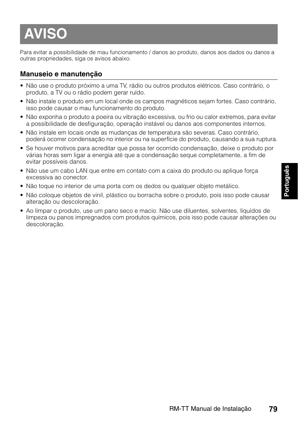 Aviso | Yamaha ADECIA RM-TT Wired Tabletop Array Microphone (Black) User Manual | Page 79 / 184