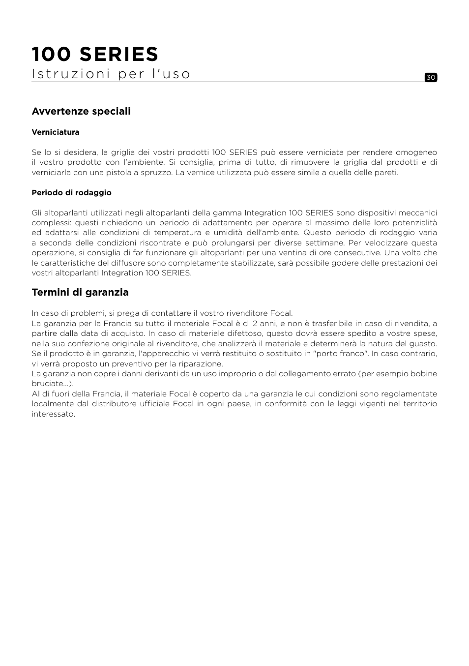 100 series | Focal 100 ICW6 6.5" 2-Way In-Wall / In-Ceiling Speaker (Single) User Manual | Page 30 / 74
