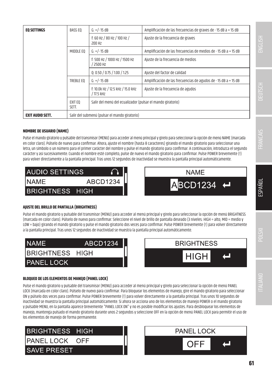 LD Systems U504.7 IEM Wireless Stereo In-Ear Monitoring System (470 to 490 MHz) User Manual | Page 61 / 108
