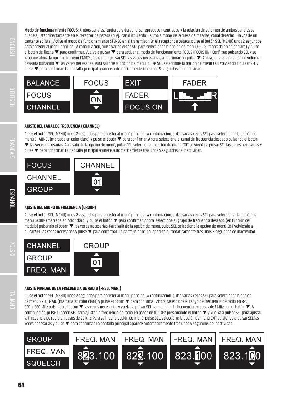 LD Systems U504.7 IEM Wireless Stereo In-Ear Monitoring System (470 to 490 MHz) User Manual | Page 64 / 108