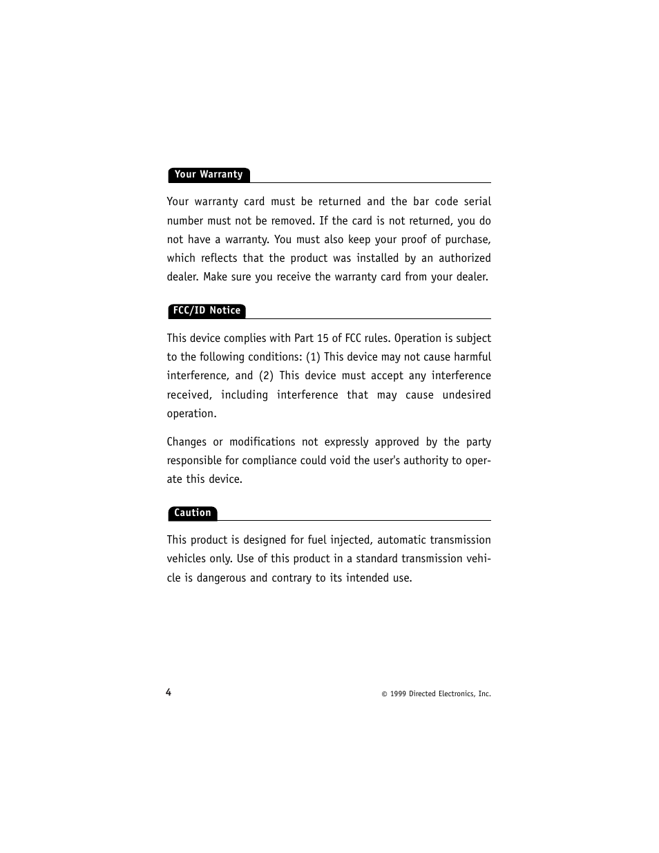 Directed Electronics ESP 540 User Manual | Page 5 / 37