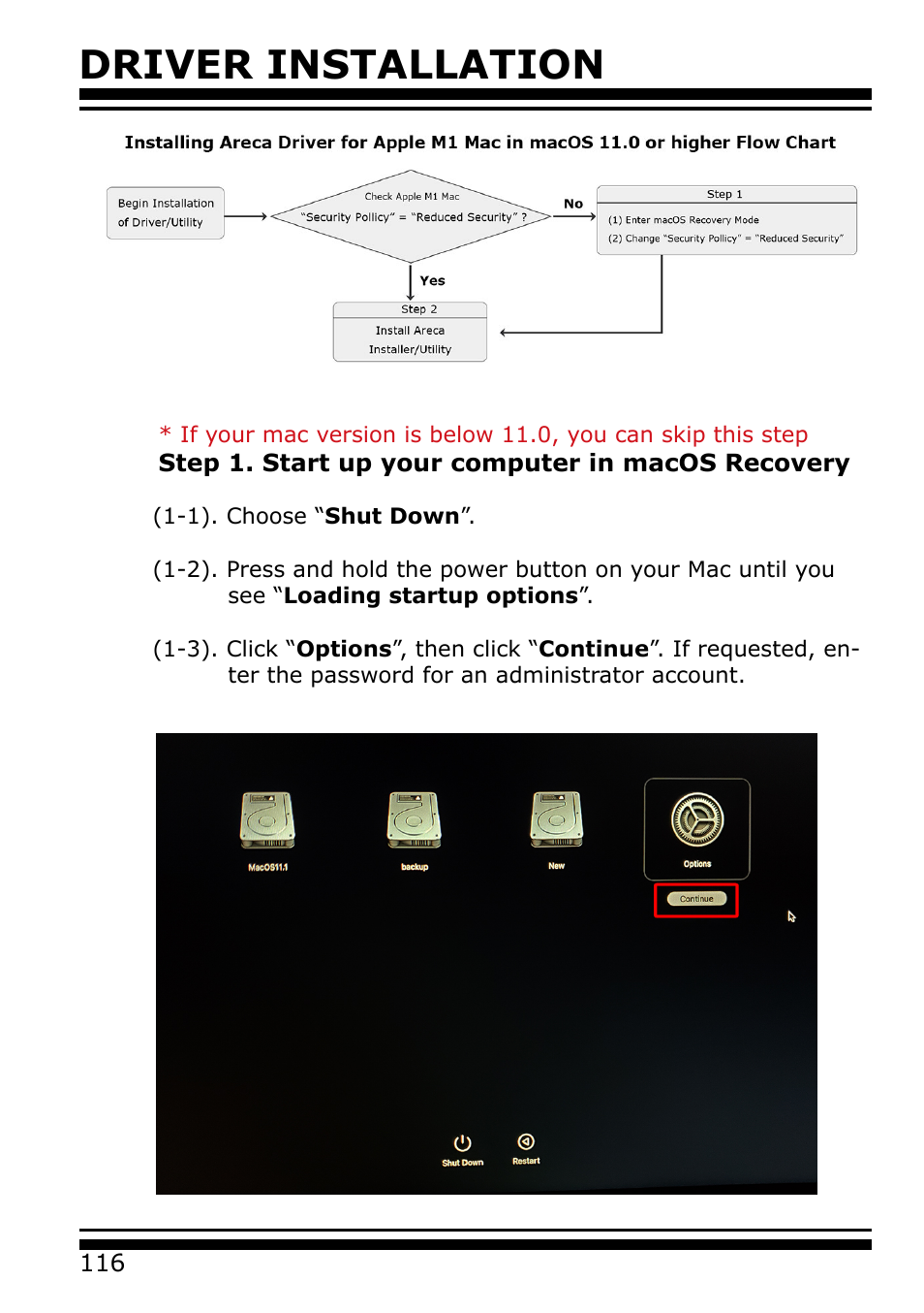 Driver installation | Areca 24/4 Internal/External Port Pcie 3.0 12 Gb/s SAS/SATA Raid Controller 2Gb Cache User Manual | Page 116 / 264