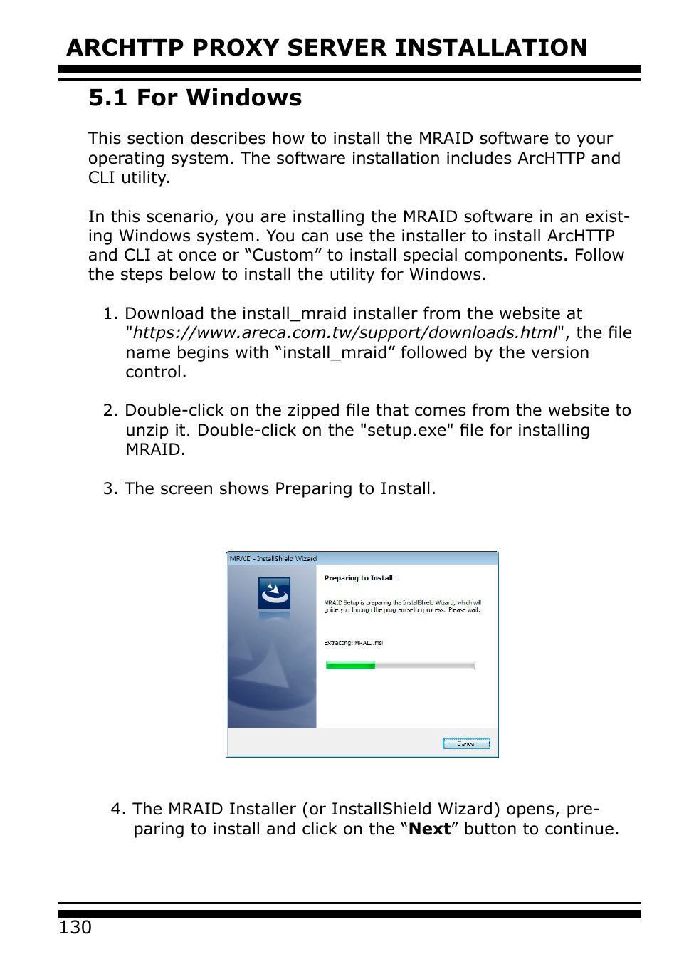 1 for windows | Areca 24/4 Internal/External Port Pcie 3.0 12 Gb/s SAS/SATA Raid Controller 2Gb Cache User Manual | Page 130 / 264