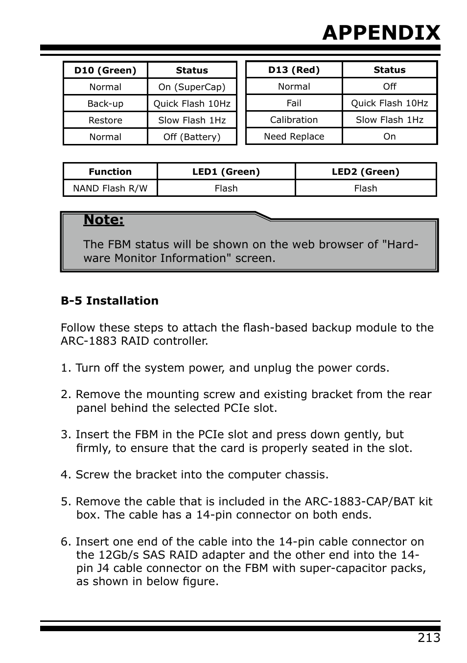 Appendix | Areca 24/4 Internal/External Port Pcie 3.0 12 Gb/s SAS/SATA Raid Controller 2Gb Cache User Manual | Page 213 / 264