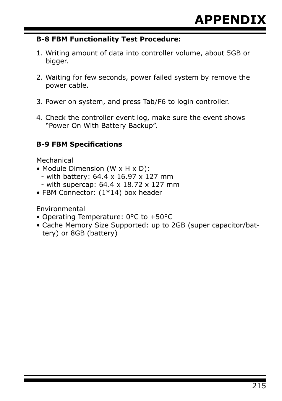 Appendix | Areca 24/4 Internal/External Port Pcie 3.0 12 Gb/s SAS/SATA Raid Controller 2Gb Cache User Manual | Page 215 / 264