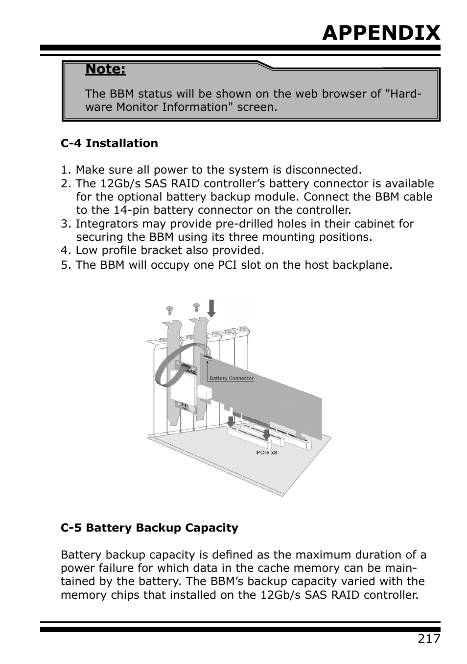 Appendix | Areca 24/4 Internal/External Port Pcie 3.0 12 Gb/s SAS/SATA Raid Controller 2Gb Cache User Manual | Page 217 / 264