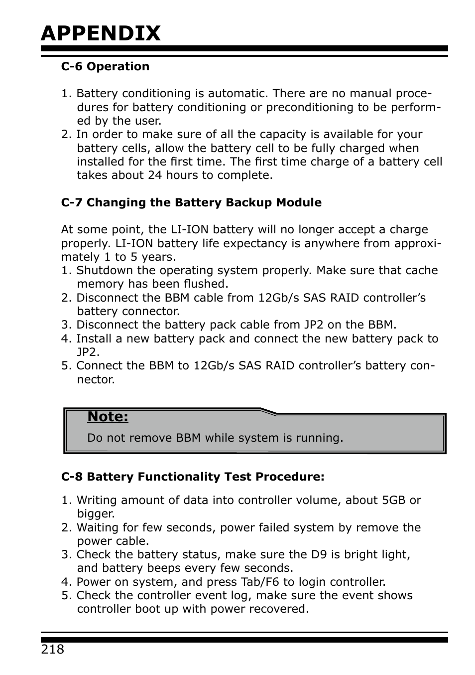 Appendix | Areca 24/4 Internal/External Port Pcie 3.0 12 Gb/s SAS/SATA Raid Controller 2Gb Cache User Manual | Page 218 / 264