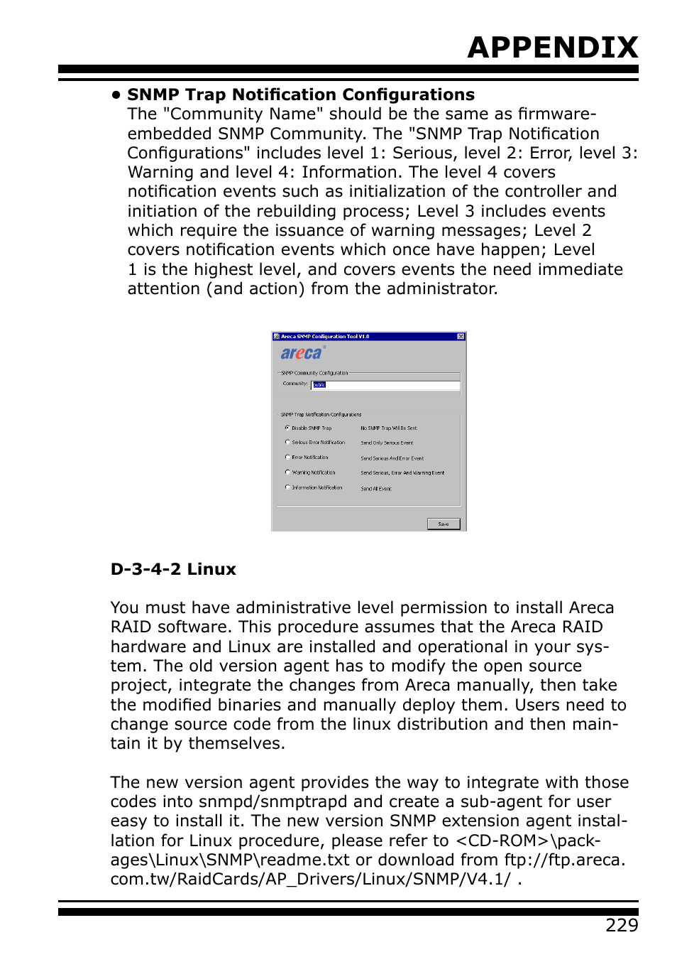 Appendix | Areca 24/4 Internal/External Port Pcie 3.0 12 Gb/s SAS/SATA Raid Controller 2Gb Cache User Manual | Page 229 / 264