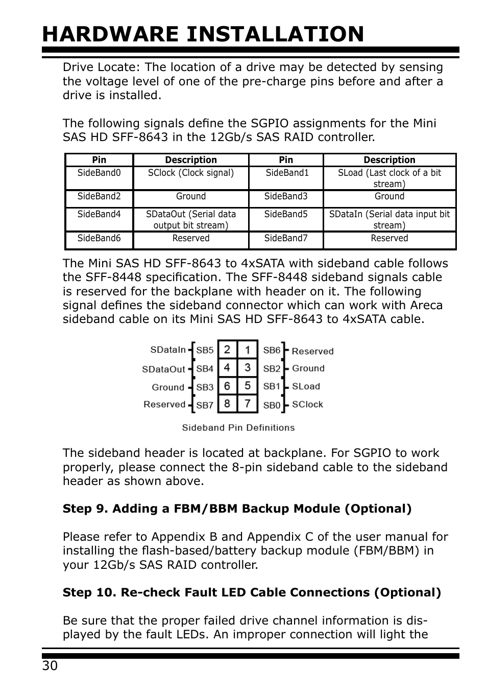 Hardware installation | Areca 24/4 Internal/External Port Pcie 3.0 12 Gb/s SAS/SATA Raid Controller 2Gb Cache User Manual | Page 30 / 264
