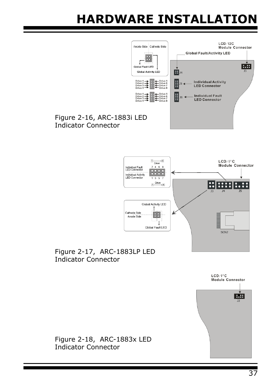Hardware installation | Areca 24/4 Internal/External Port Pcie 3.0 12 Gb/s SAS/SATA Raid Controller 2Gb Cache User Manual | Page 37 / 264