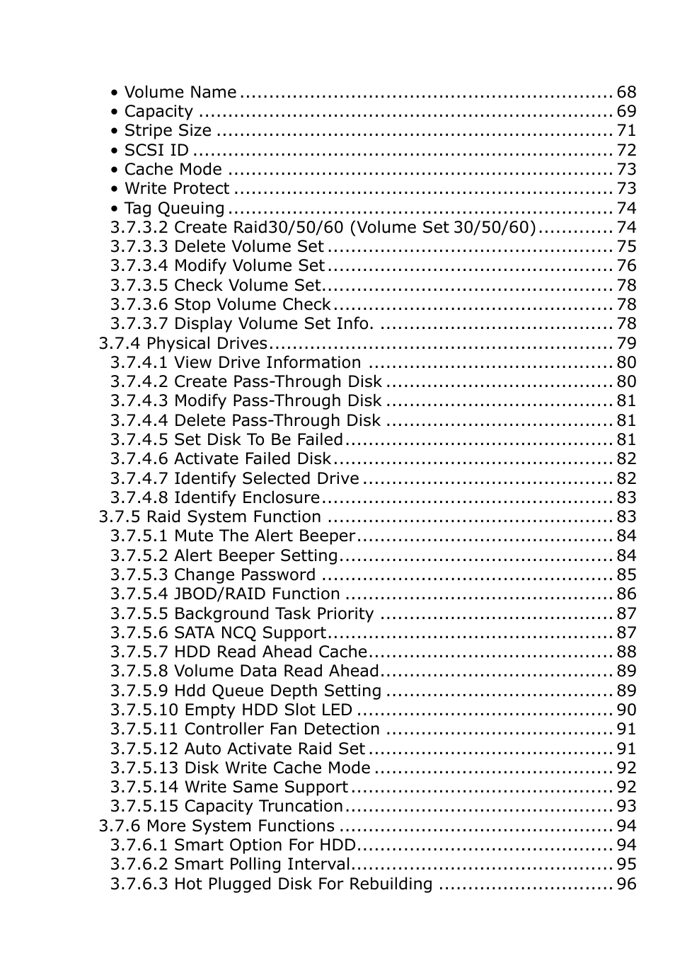 Areca 24/4 Internal/External Port Pcie 3.0 12 Gb/s SAS/SATA Raid Controller 2Gb Cache User Manual | Page 4 / 264