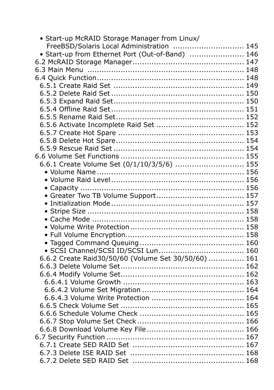 Areca 24/4 Internal/External Port Pcie 3.0 12 Gb/s SAS/SATA Raid Controller 2Gb Cache User Manual | Page 6 / 264