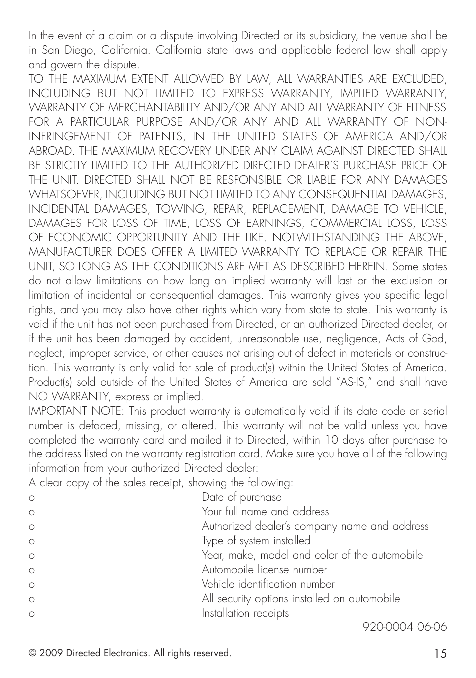 Directed Electronics AVITAL 4003 User Manual | Page 17 / 20