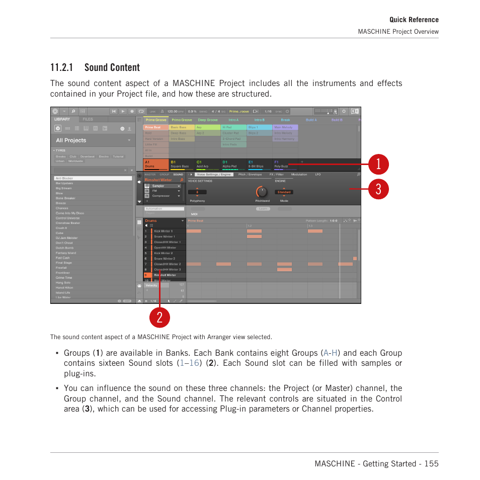 Sound content | Native Instruments MASCHINE MK3 Groove Production Studio (Black) User Manual | Page 155 / 209