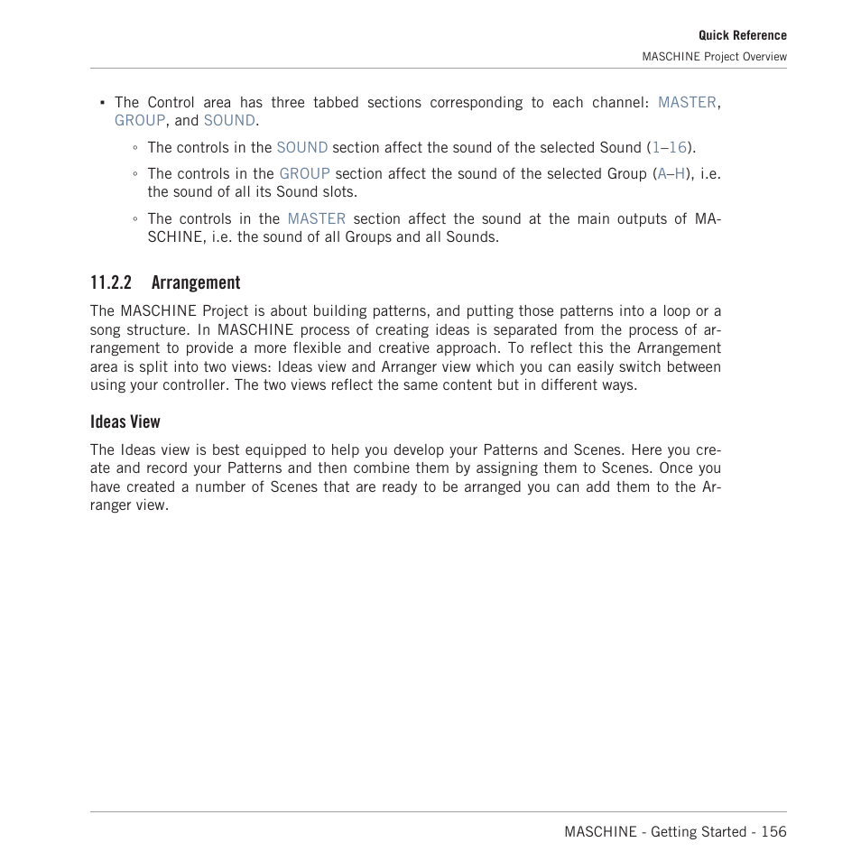 Arrangement, 2 arrangement, Ideas view | Native Instruments MASCHINE MK3 Groove Production Studio (Black) User Manual | Page 156 / 209