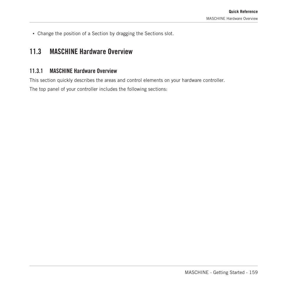 Maschine hardware overview, 3, maschine hardware overview, 3 maschine hardware overview | 1 maschine hardware overview | Native Instruments MASCHINE MK3 Groove Production Studio (Black) User Manual | Page 159 / 209