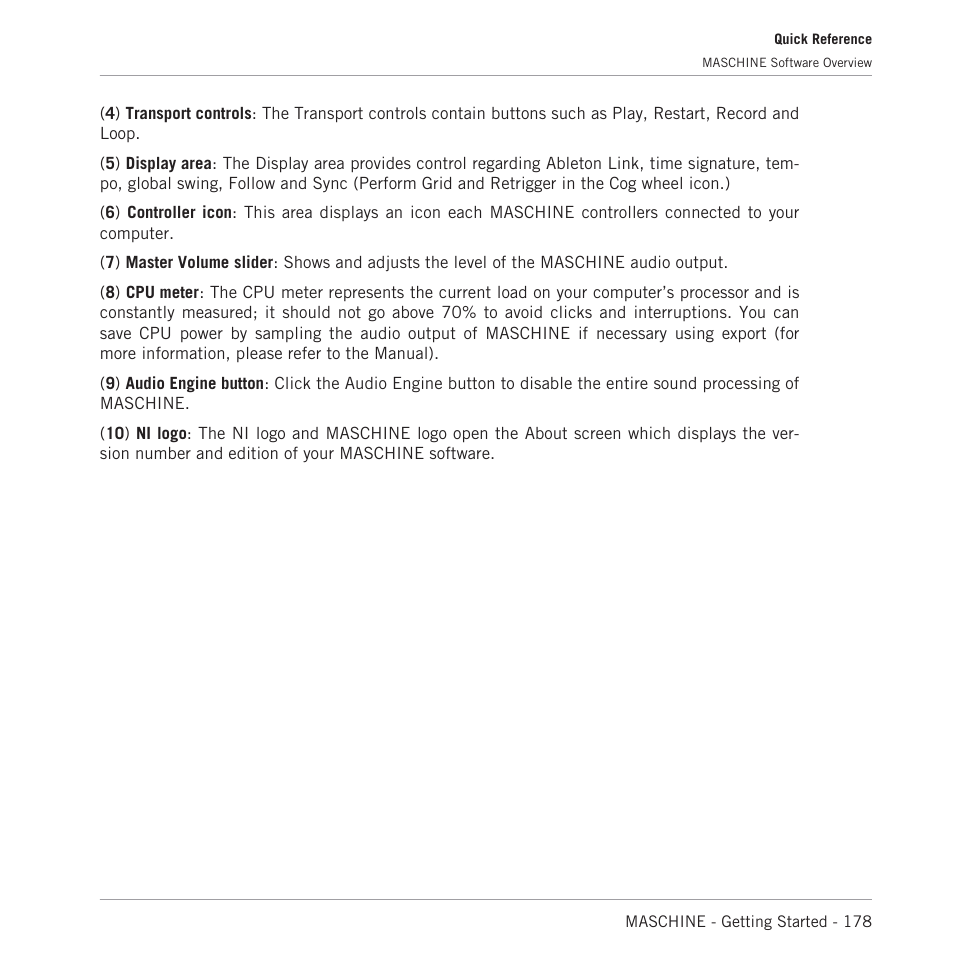 Native Instruments MASCHINE MK3 Groove Production Studio (Black) User Manual | Page 178 / 209