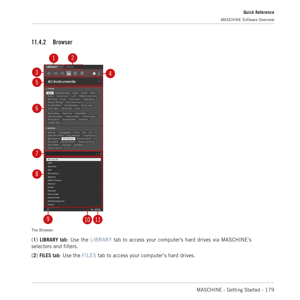 Browser | Native Instruments MASCHINE MK3 Groove Production Studio (Black) User Manual | Page 179 / 209