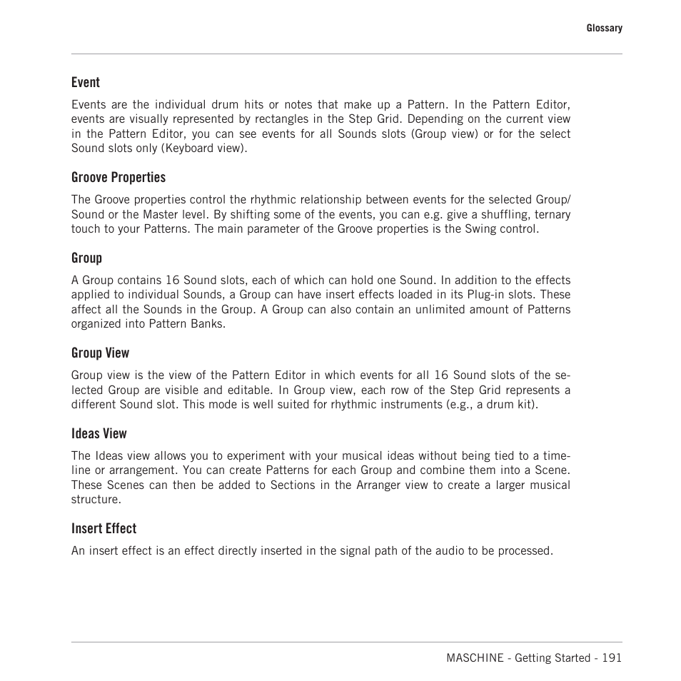 Native Instruments MASCHINE MK3 Groove Production Studio (Black) User Manual | Page 191 / 209
