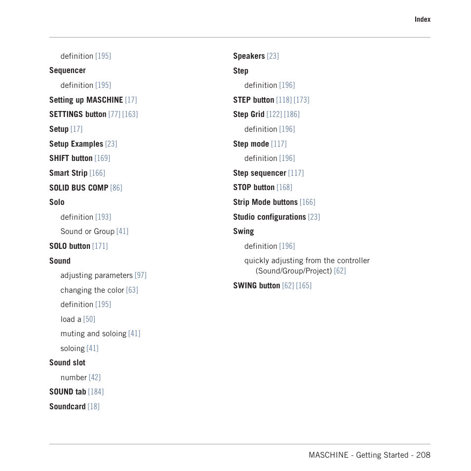 Native Instruments MASCHINE MK3 Groove Production Studio (Black) User Manual | Page 208 / 209